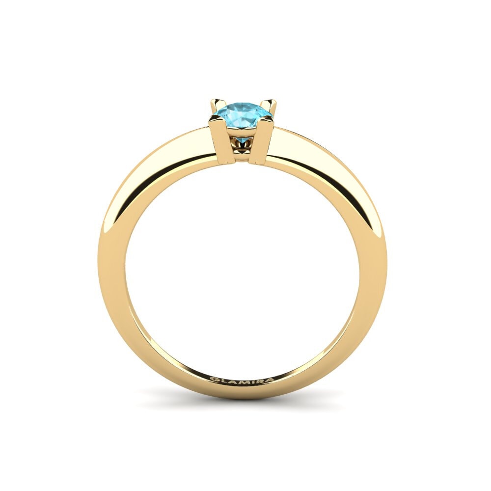 Blue Zircon Engagement Ring Cambo