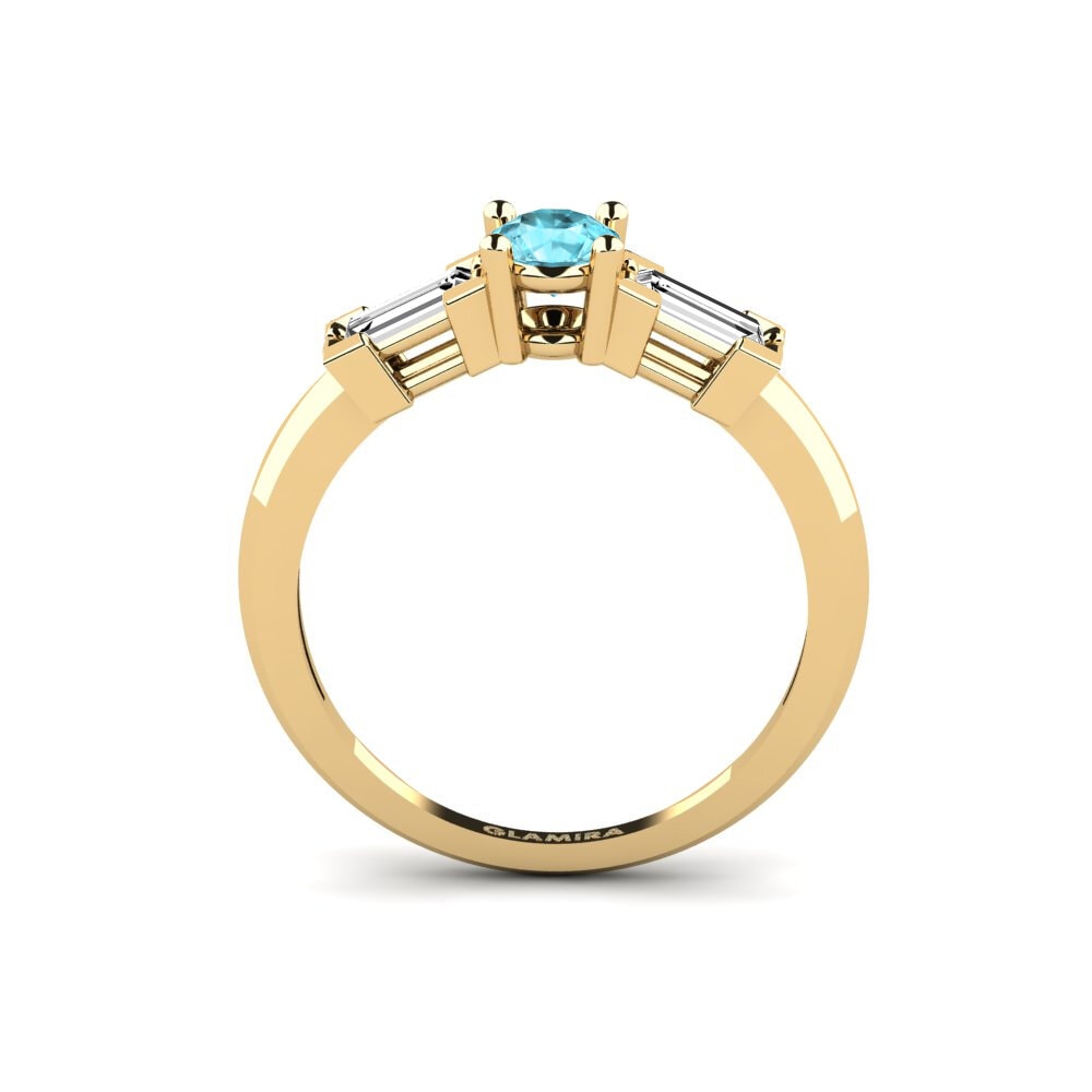 Blue Zircon Engagement Ring Ceyralin