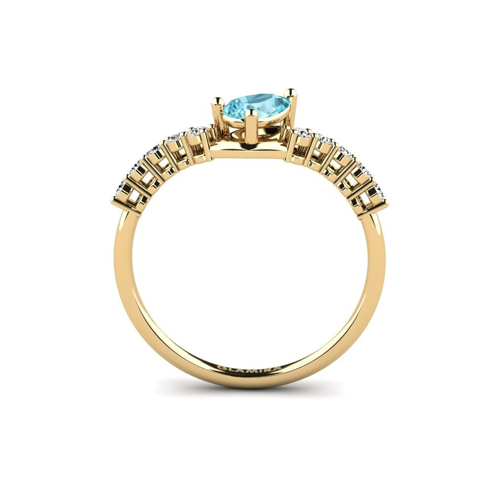 Blue Zircon Engagement Ring Chaek