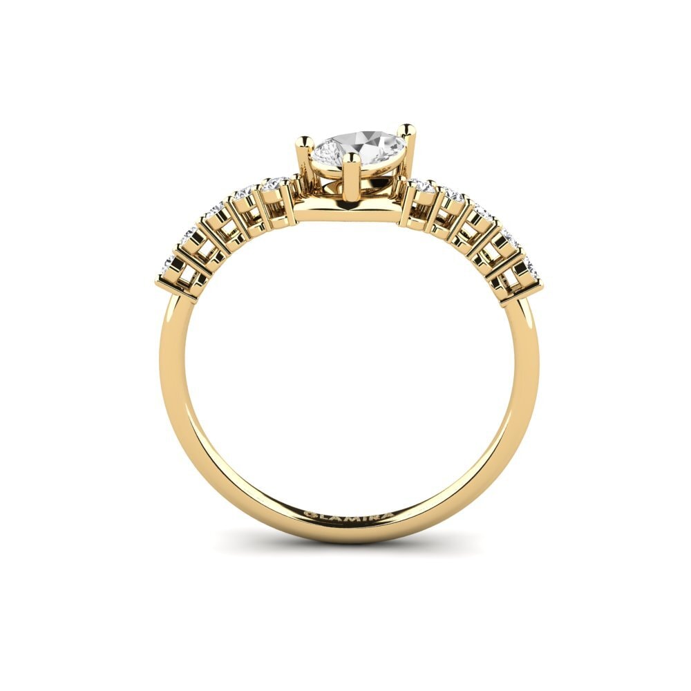 Zafiro blanco Anillo de compromiso Chaek