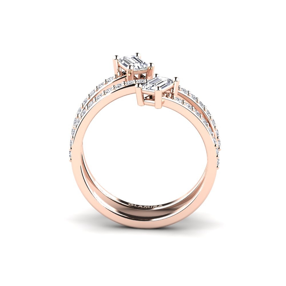 14K Rood Goud Smaragd Ringen Diorena