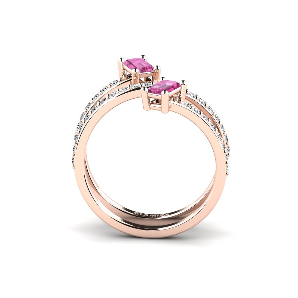 14ct Rose Gold Pink Topaz Ring Diorena
