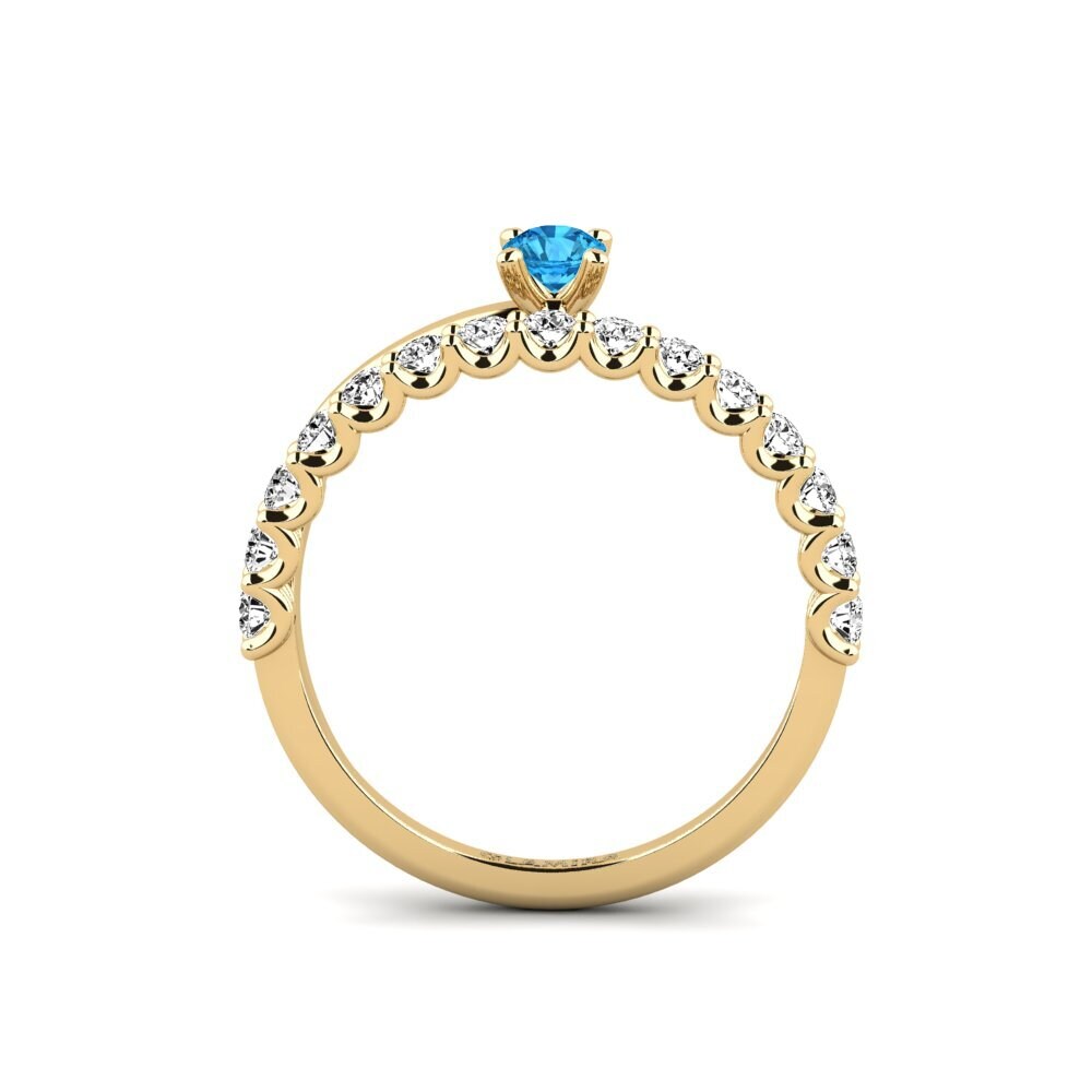 Topacio azul Anillo Fergana