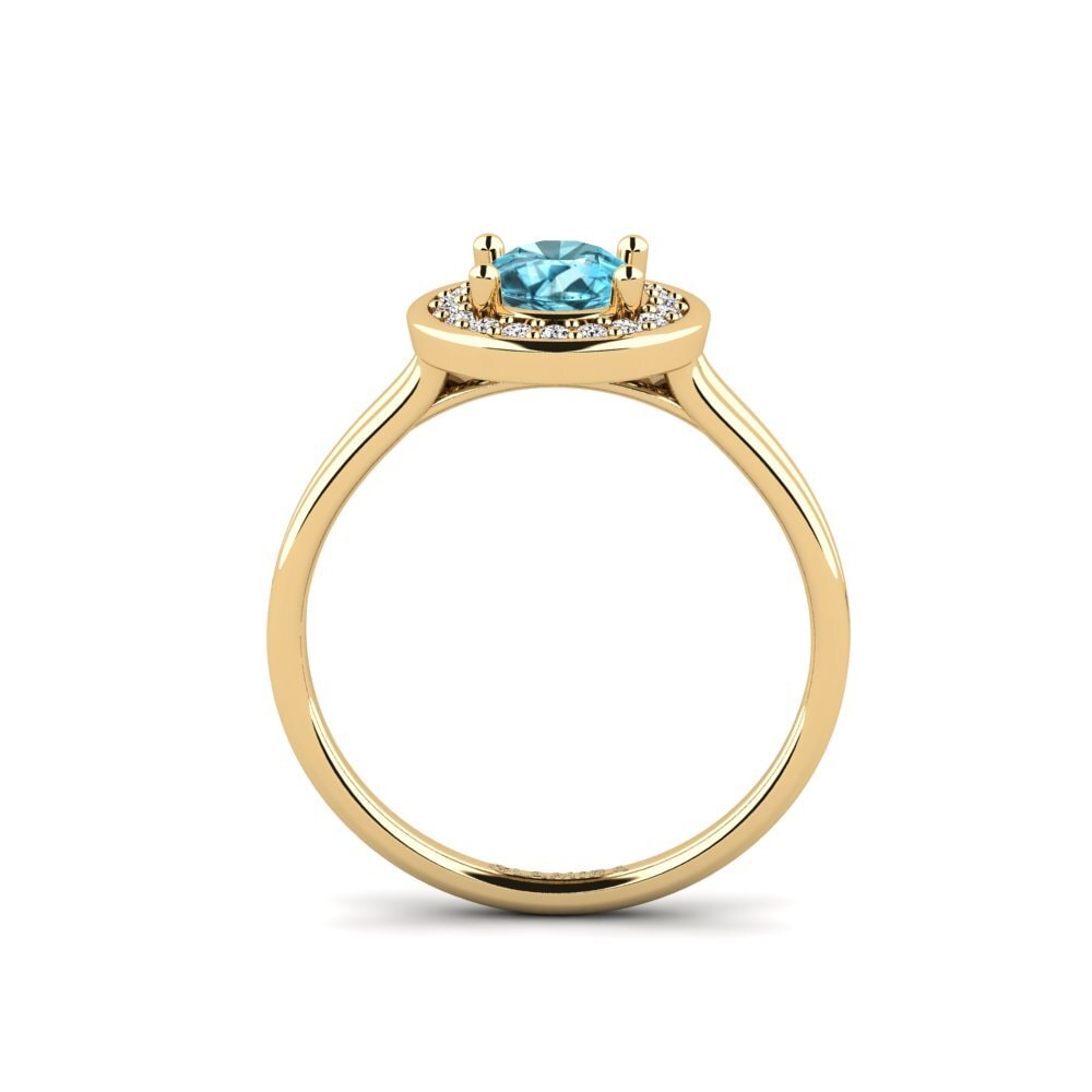 Blue Zircon Engagement Ring Fleurus