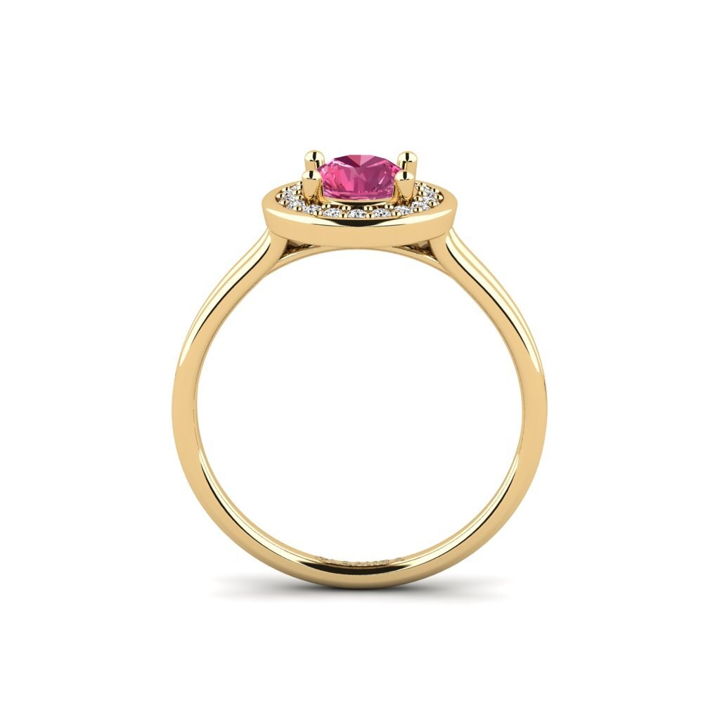 Turmalina rosa Anillo de compromiso Fleurus