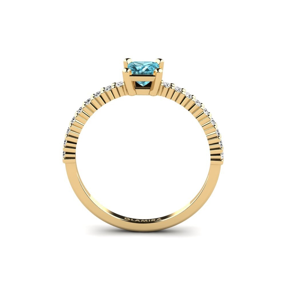 Blue Zircon Engagement Ring Millahue