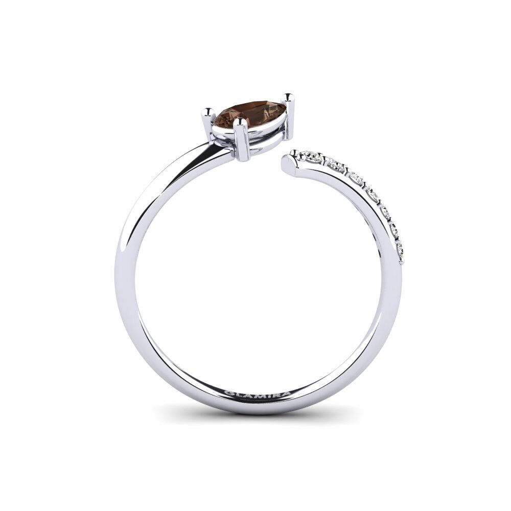 White Silver Smoky Quartz Ring Nookat