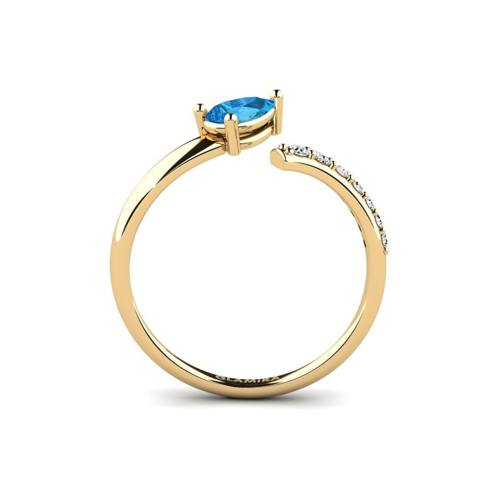Topacio azul Anillo Nookat