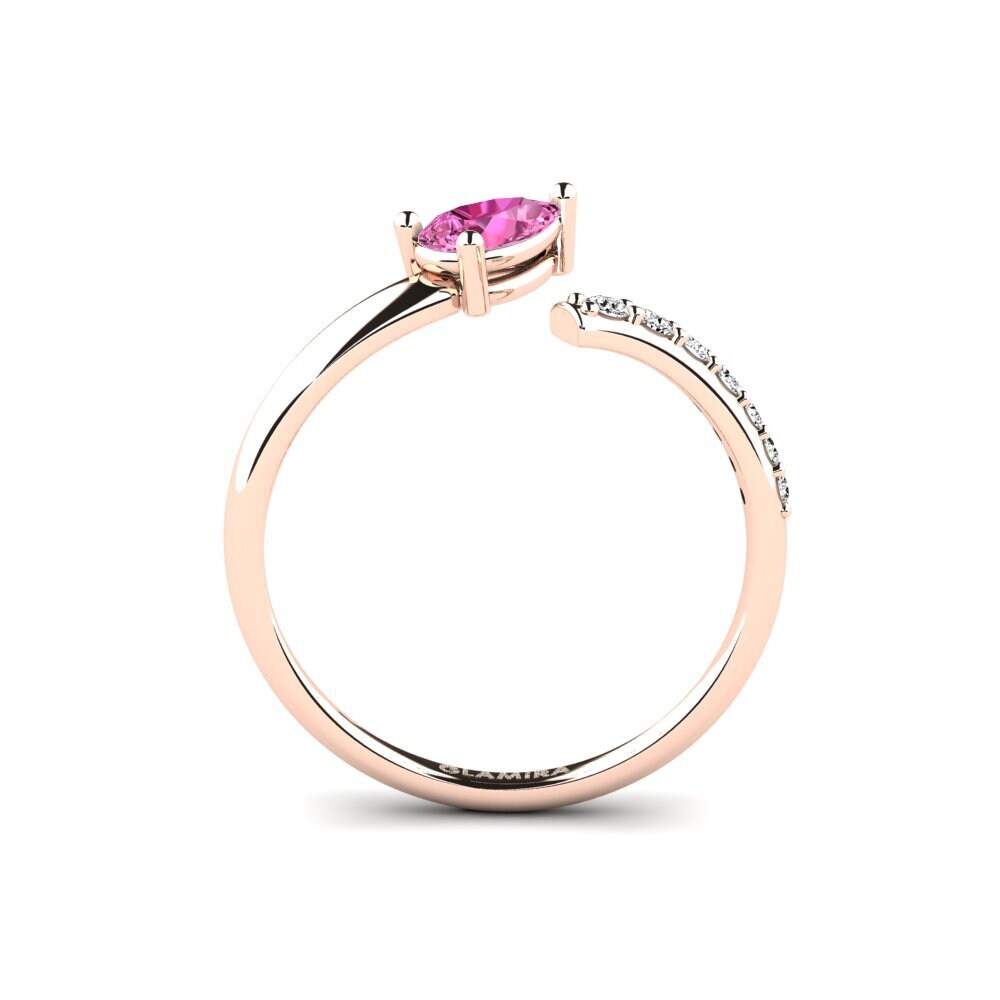 14ct Rose Gold Pink Topaz Ring Nookat