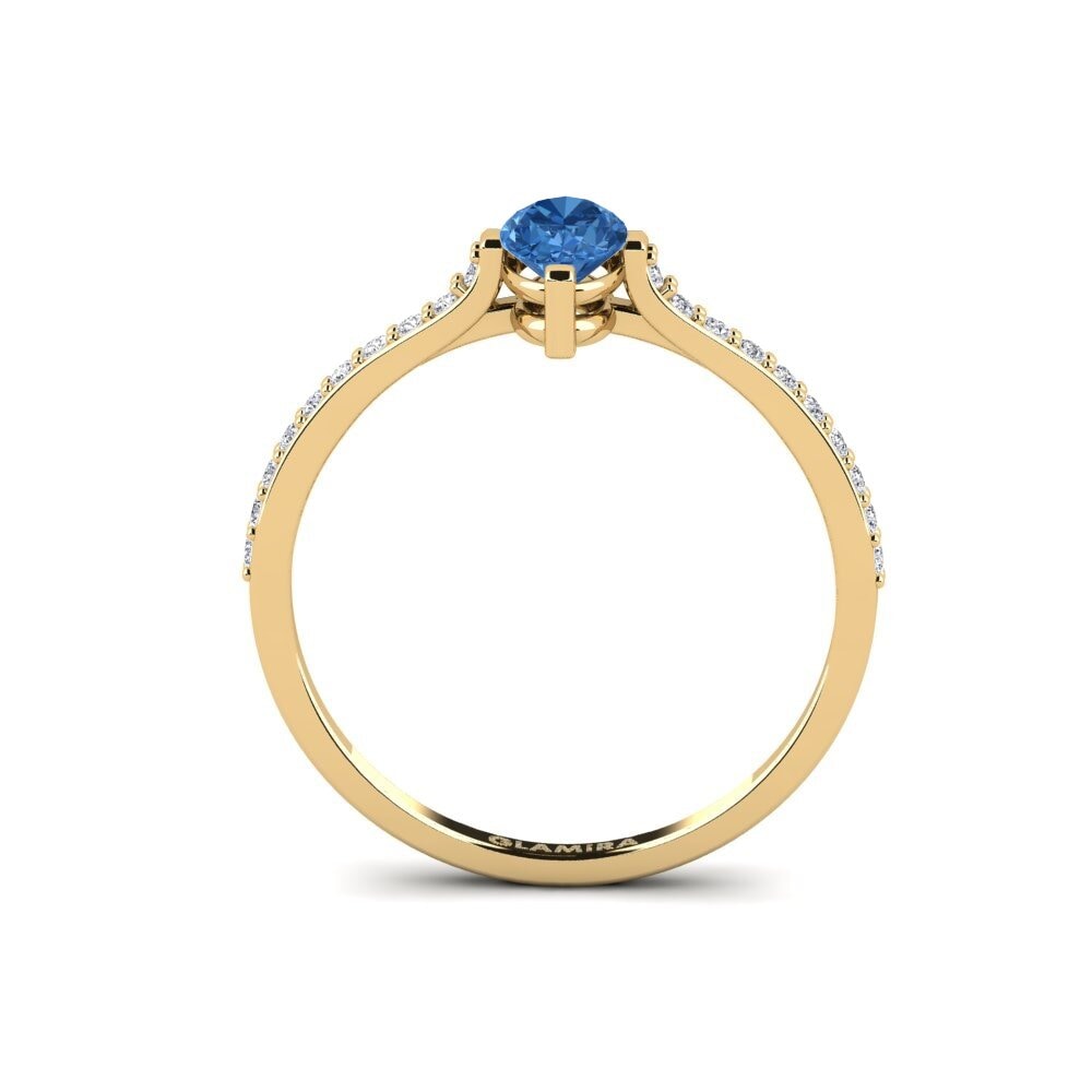 Circonita Azul Oscuro Anillo Orongo