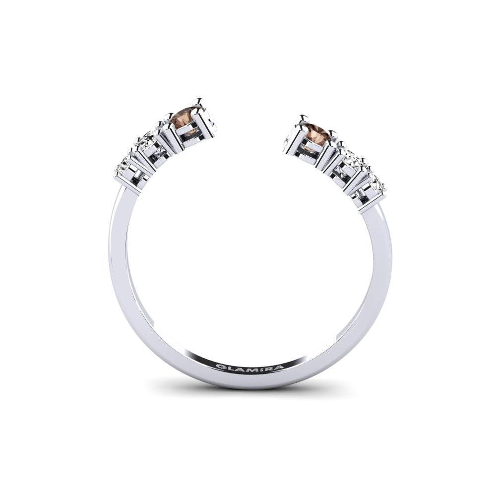 White Silver Smoky Quartz Ring Porvenir