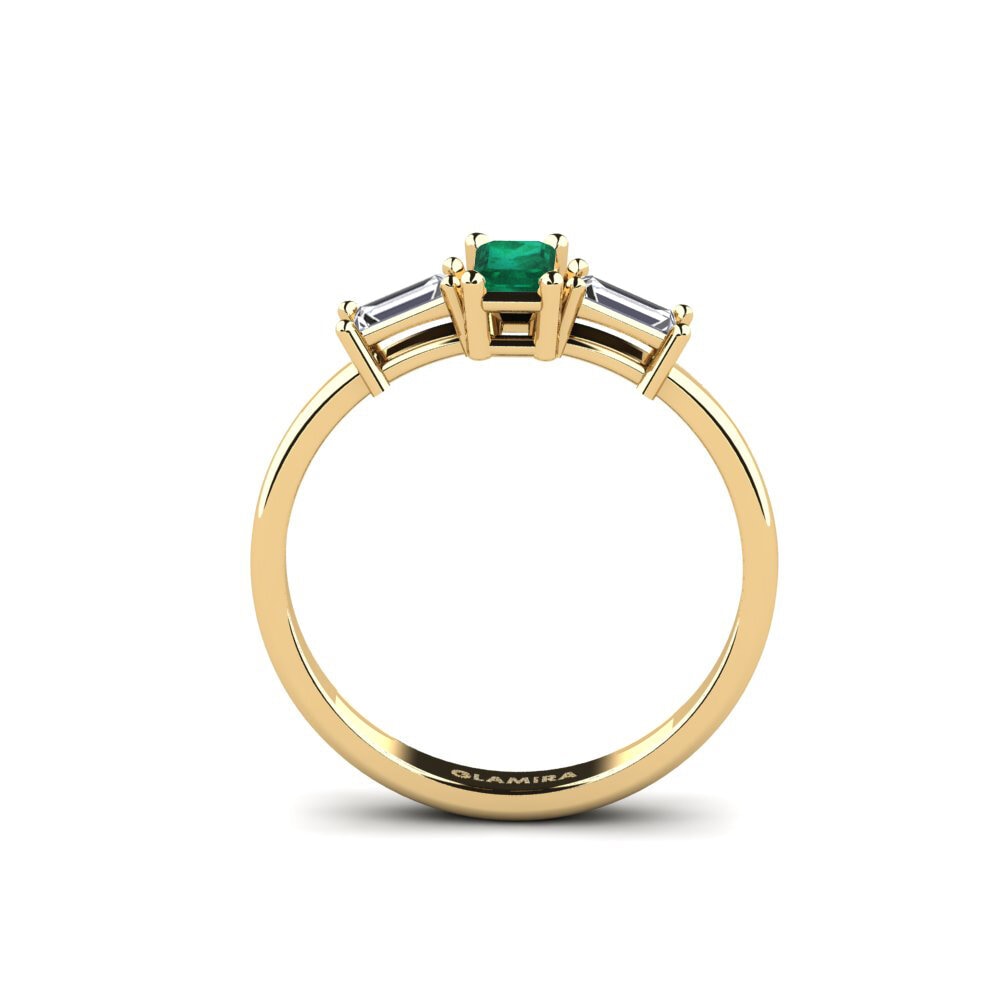 14ct Yellow Gold Emerald Cut Emerald Ring Rudovci