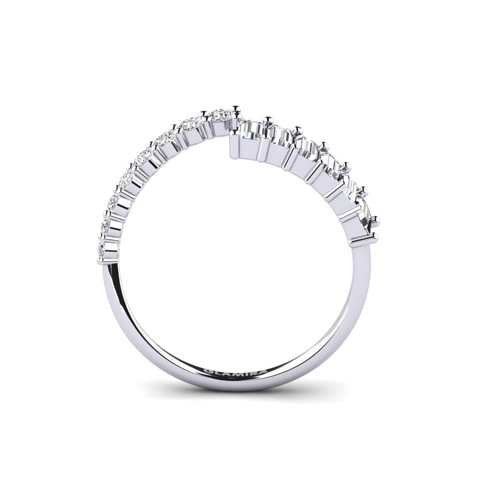 White Silver Baguette Ring Suzak