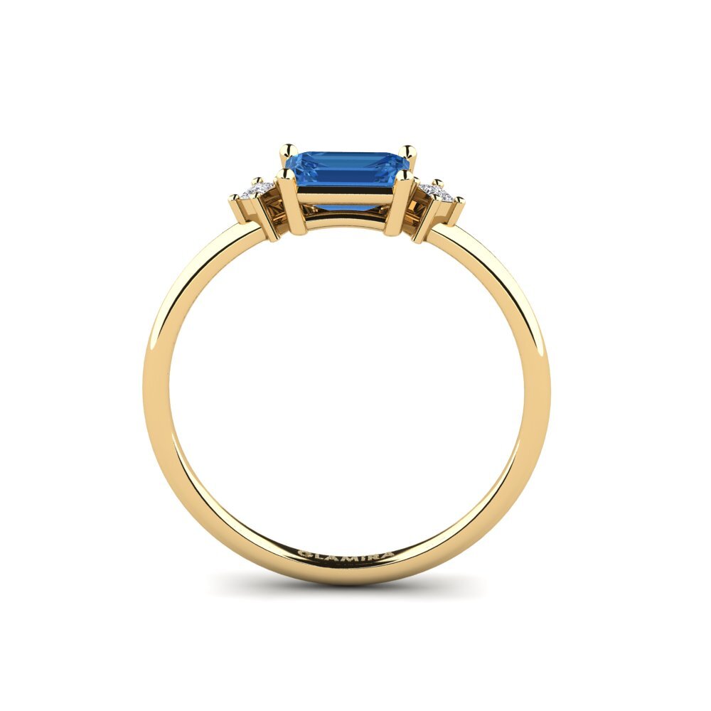 Circonita Azul Oscuro Anillo Talas