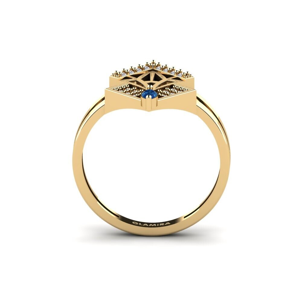 Zircônia azul escuro Anel Agezzum