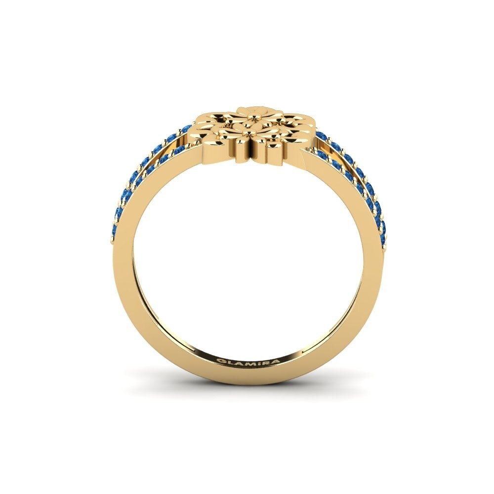 Zircônia azul escuro Anel Bastugatan
