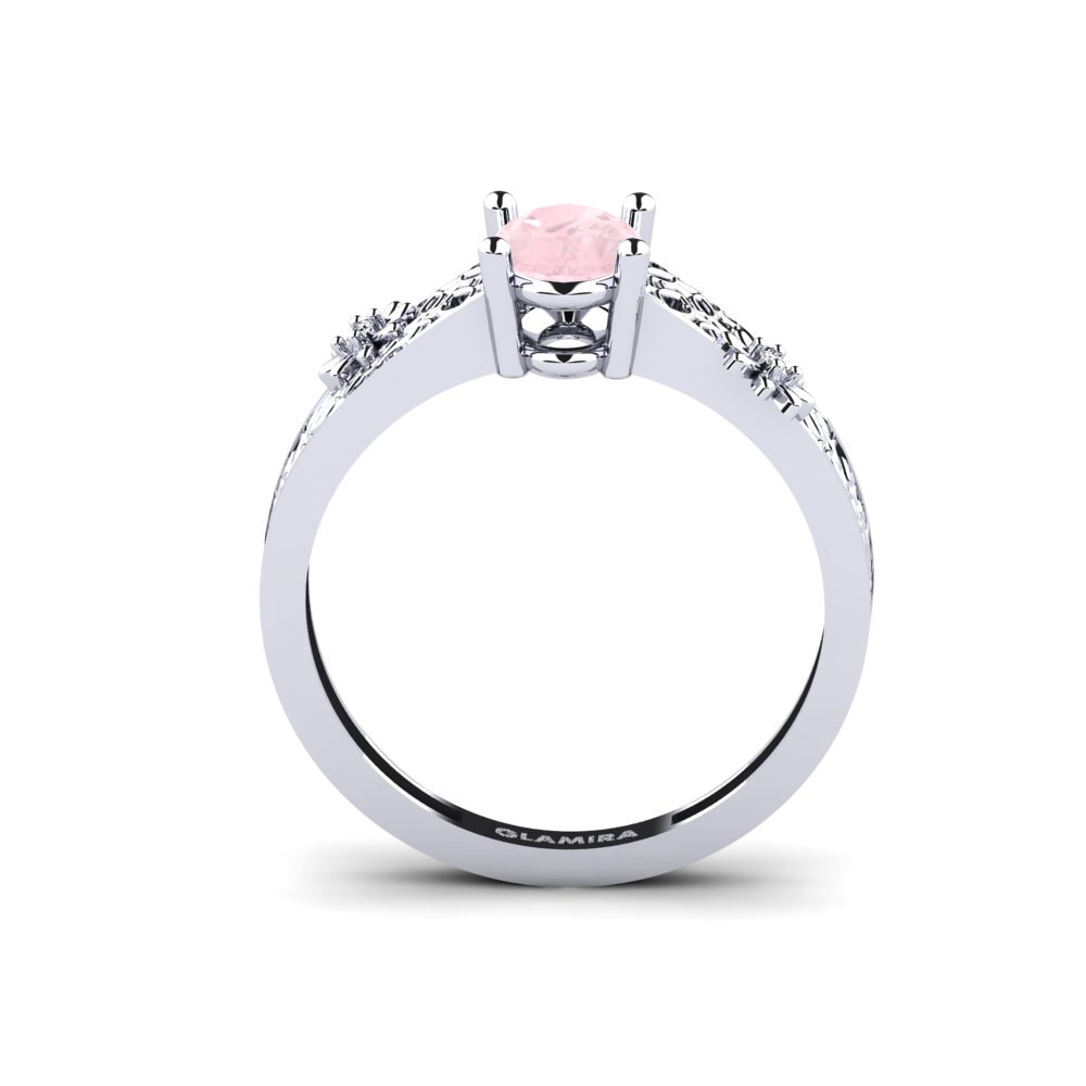 White Silver Rose Quartz Ring Langholms