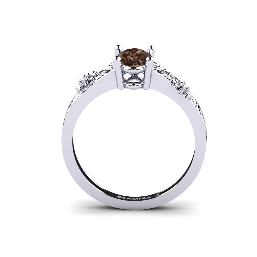 White Silver Smoky Quartz Ring Langholms