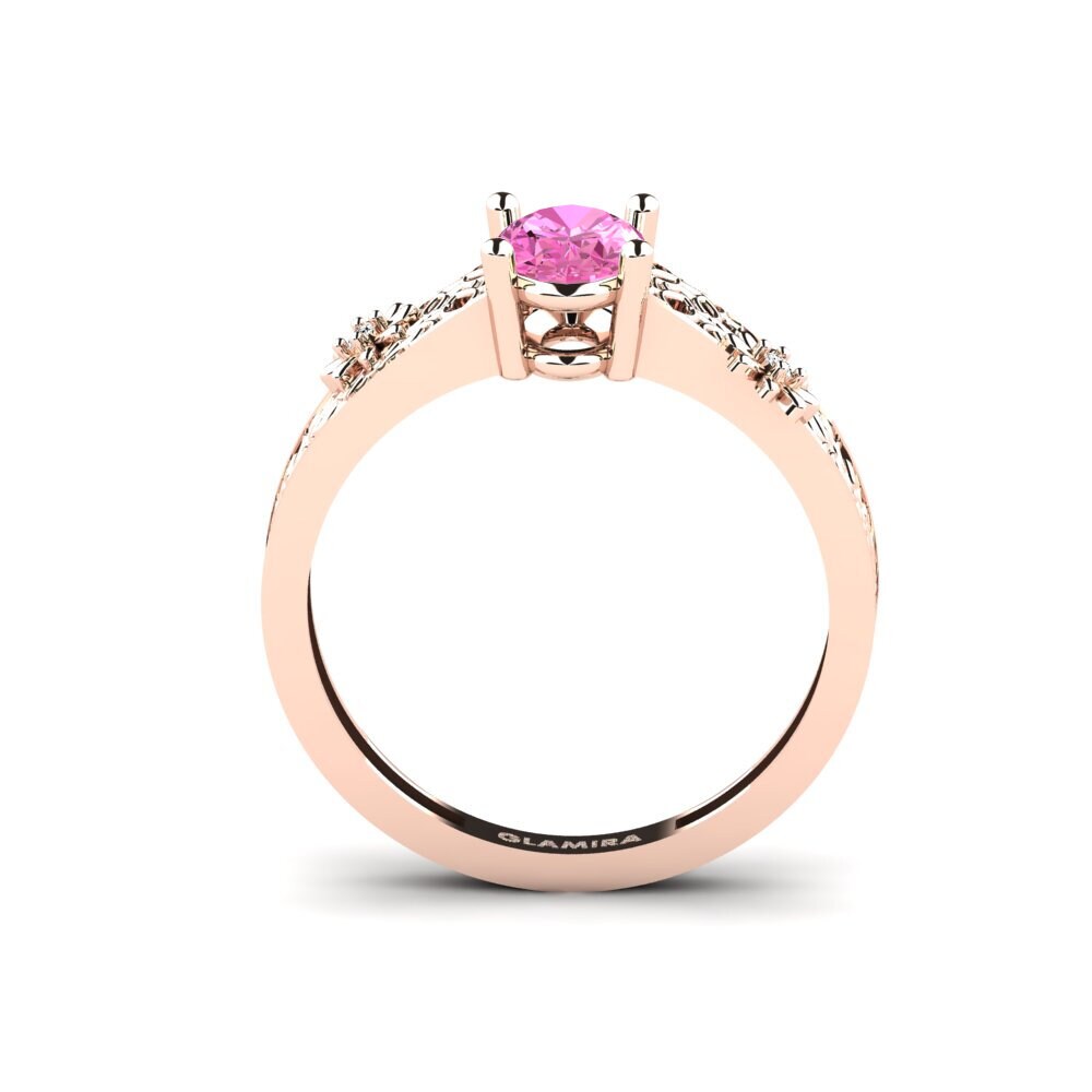 14ct Rose Gold Pink Topaz Ring Langholms