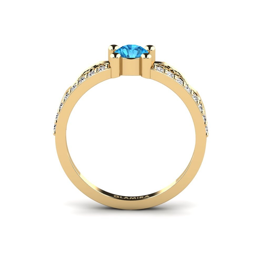 Topacio azul Anillo Ritsurin