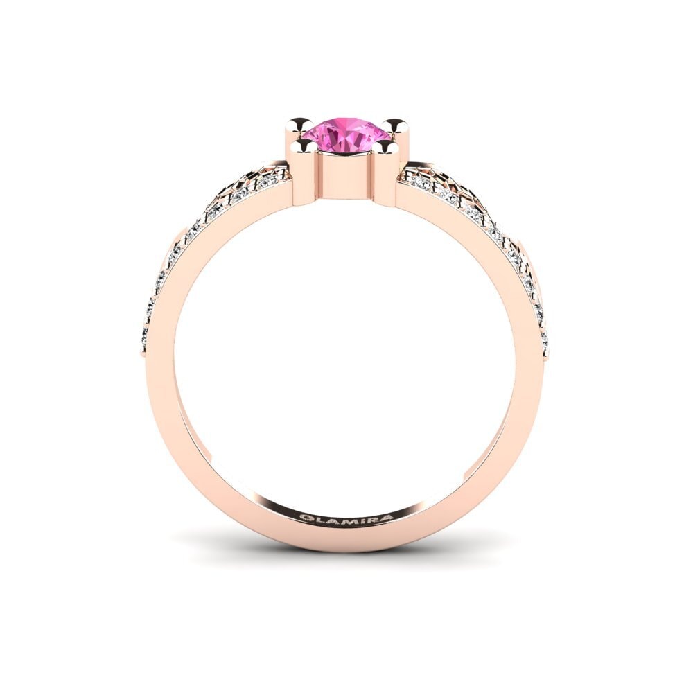 14ct Rose Gold Pink Topaz Ring Ritsurin