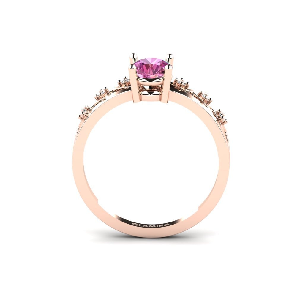 14ct Rose Gold Pink Topaz Ring Skera