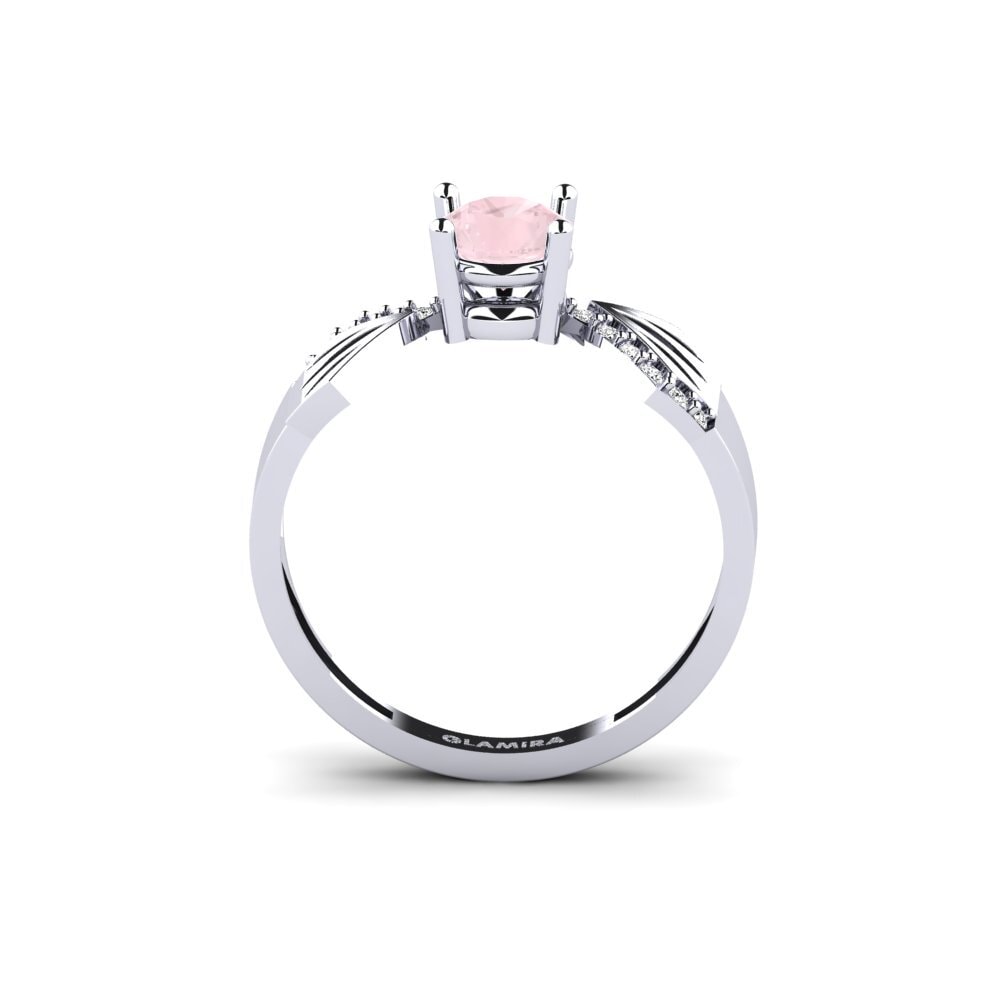 White Silver Rose Quartz Ring Tagutu