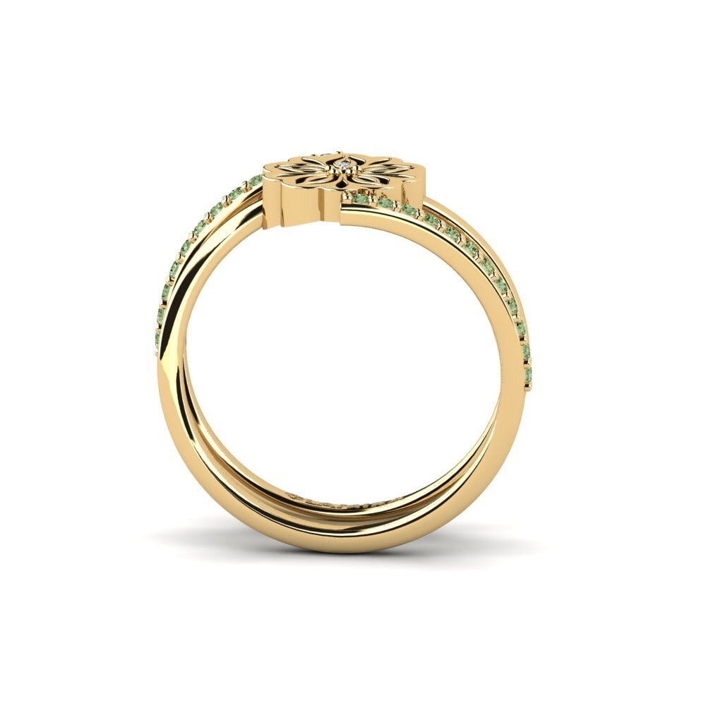 Diamante Verde Anel Amamas