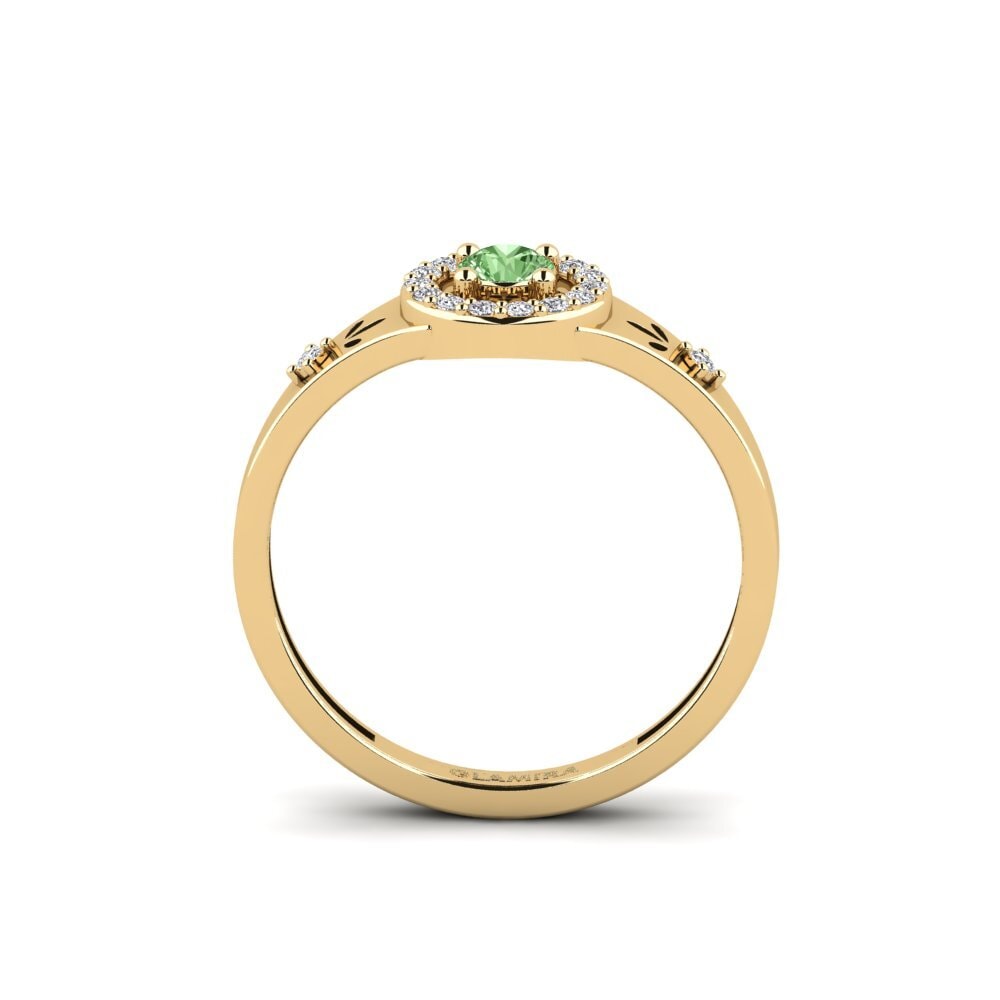 Diamante Verde Anel Cwako