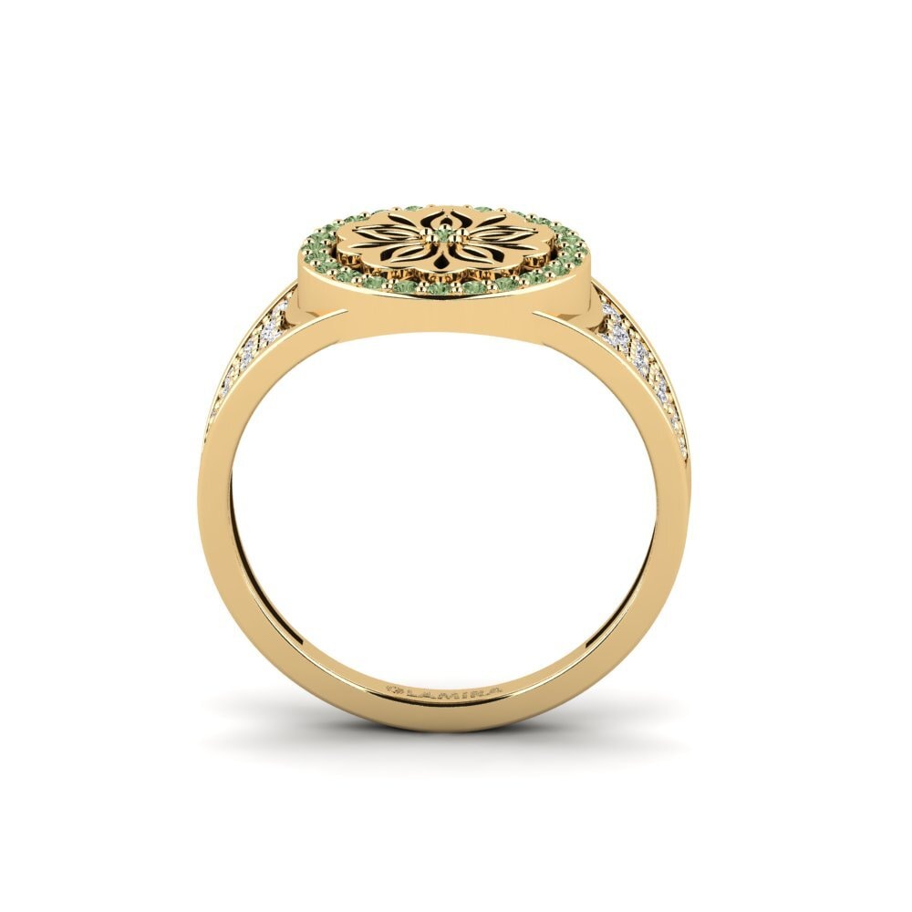 Diamante Verde Anel Kouler