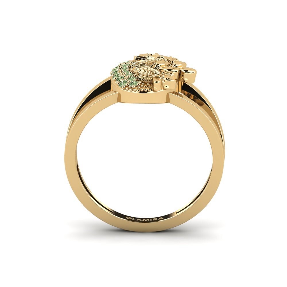 Diamante Verde Anel Lunera