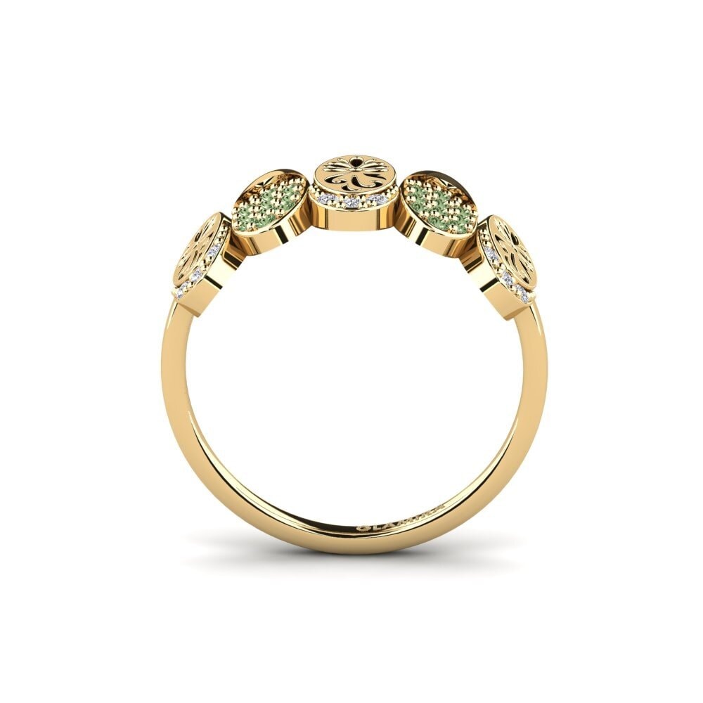 Diamante Verde Anel Qobooru