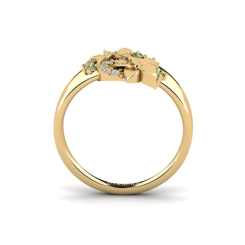 Diamante Verde Anel Silven