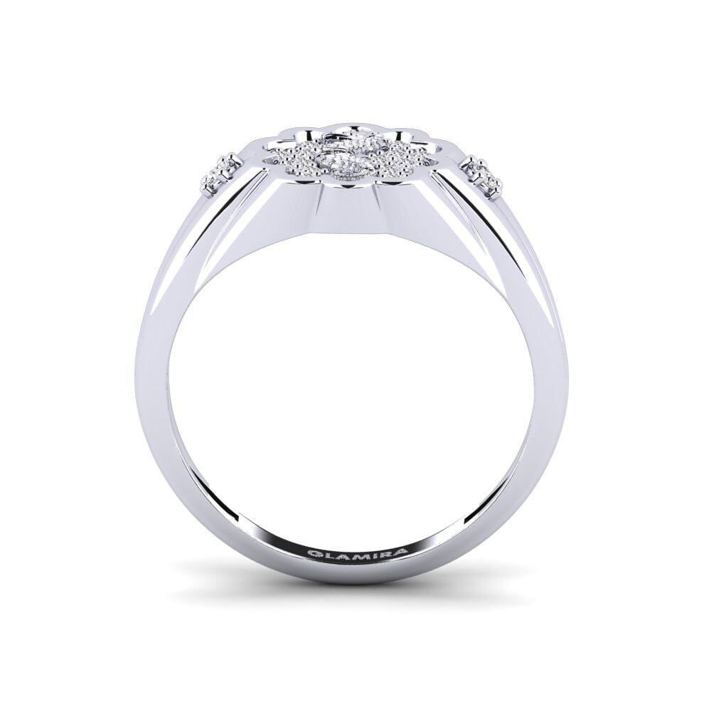14k Oro Blanco Anillo Surridenti