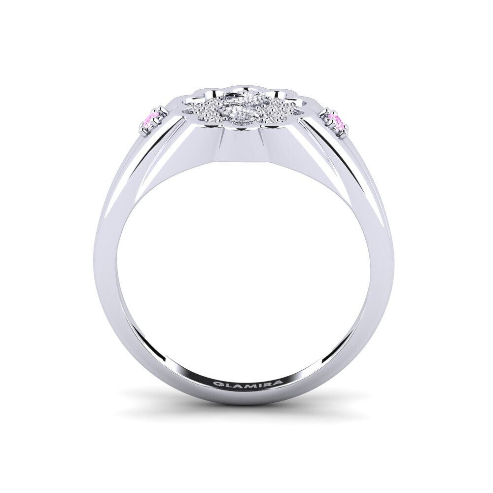 White Silver Pink Sapphire Ring Surridenti