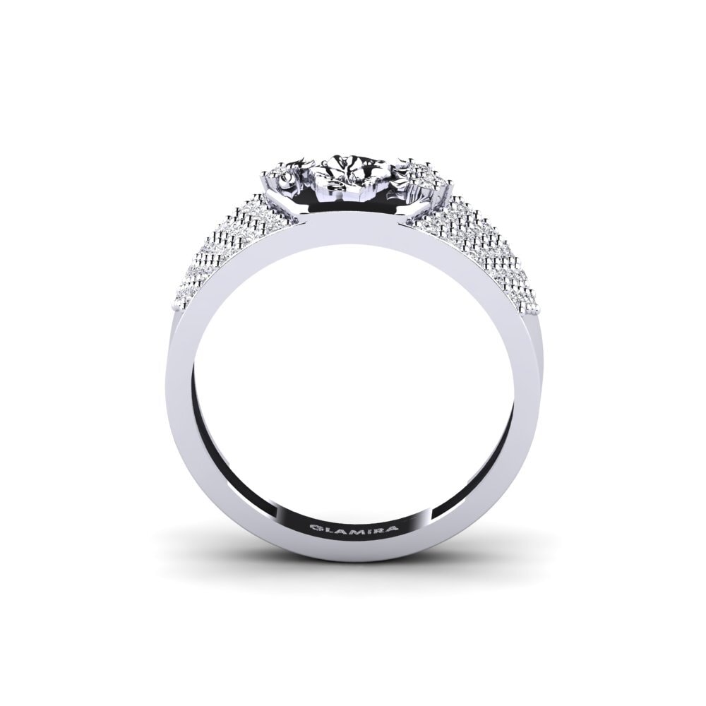 14k Oro Blanco Anillo Trabalho