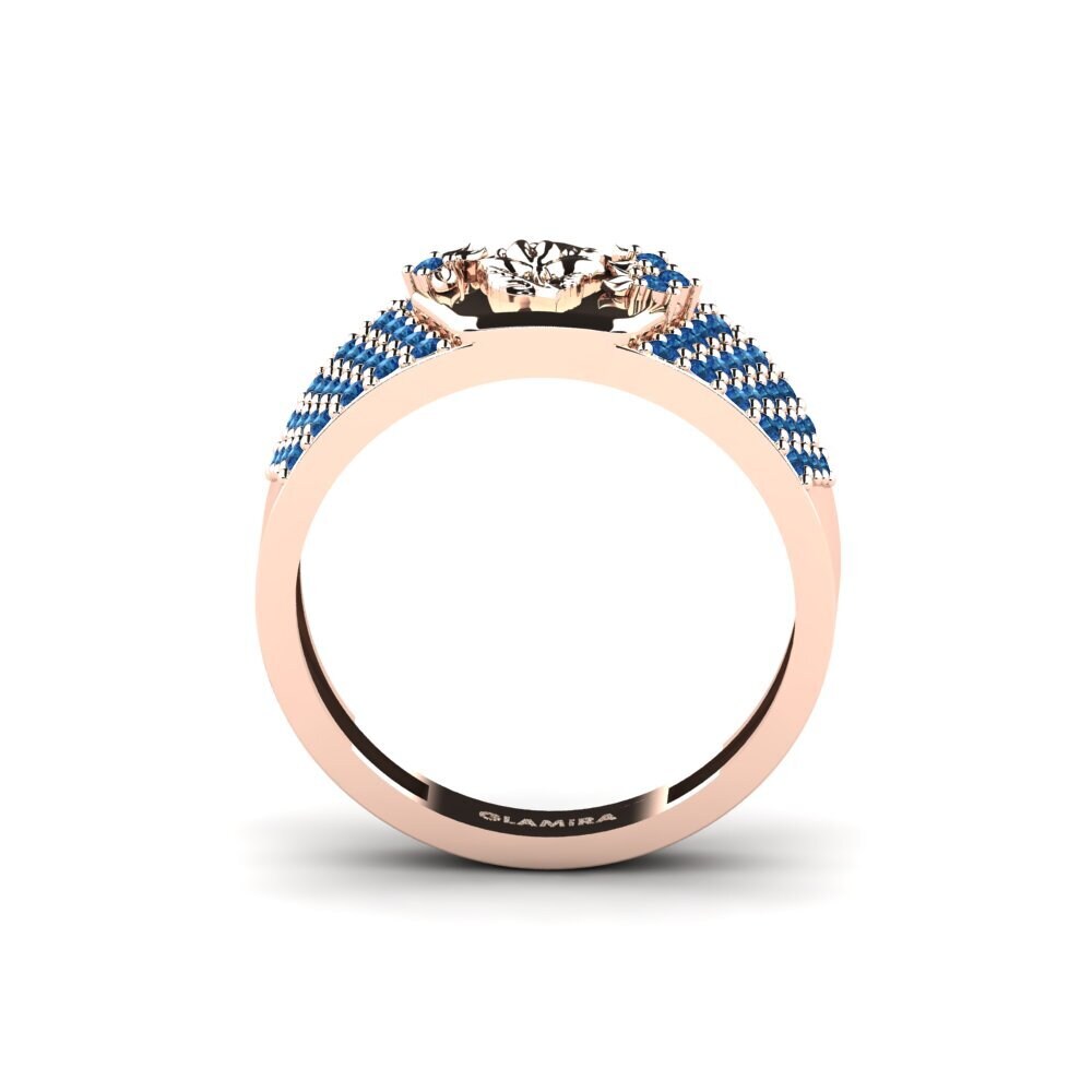 14ct Rose Gold Dark Blue Zirconia Ring Trabalho