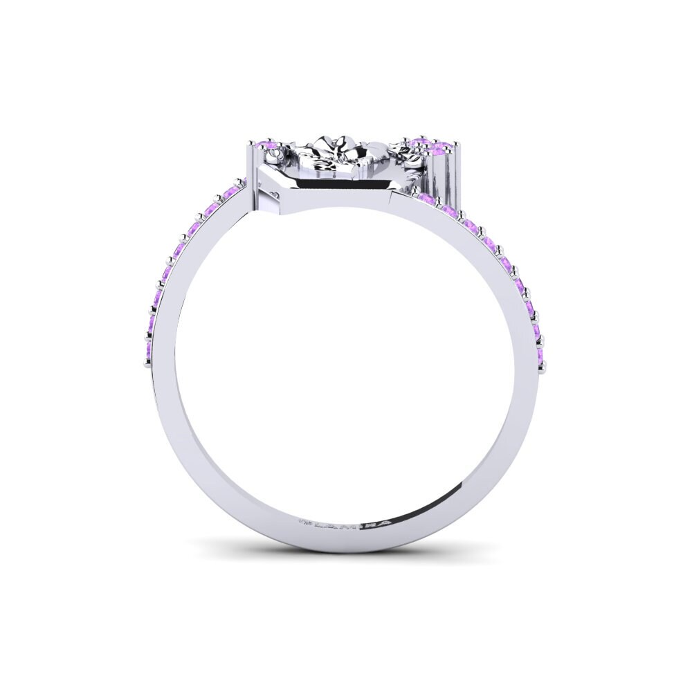 White Silver Amethyst Ring Varslighet