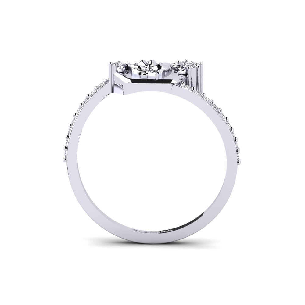 14k Oro Blanco Anillo Varslighet