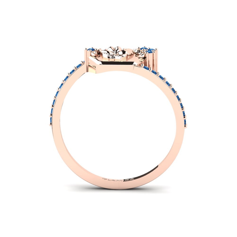 14ct Rose Gold Dark Blue Zirconia Ring Varslighet
