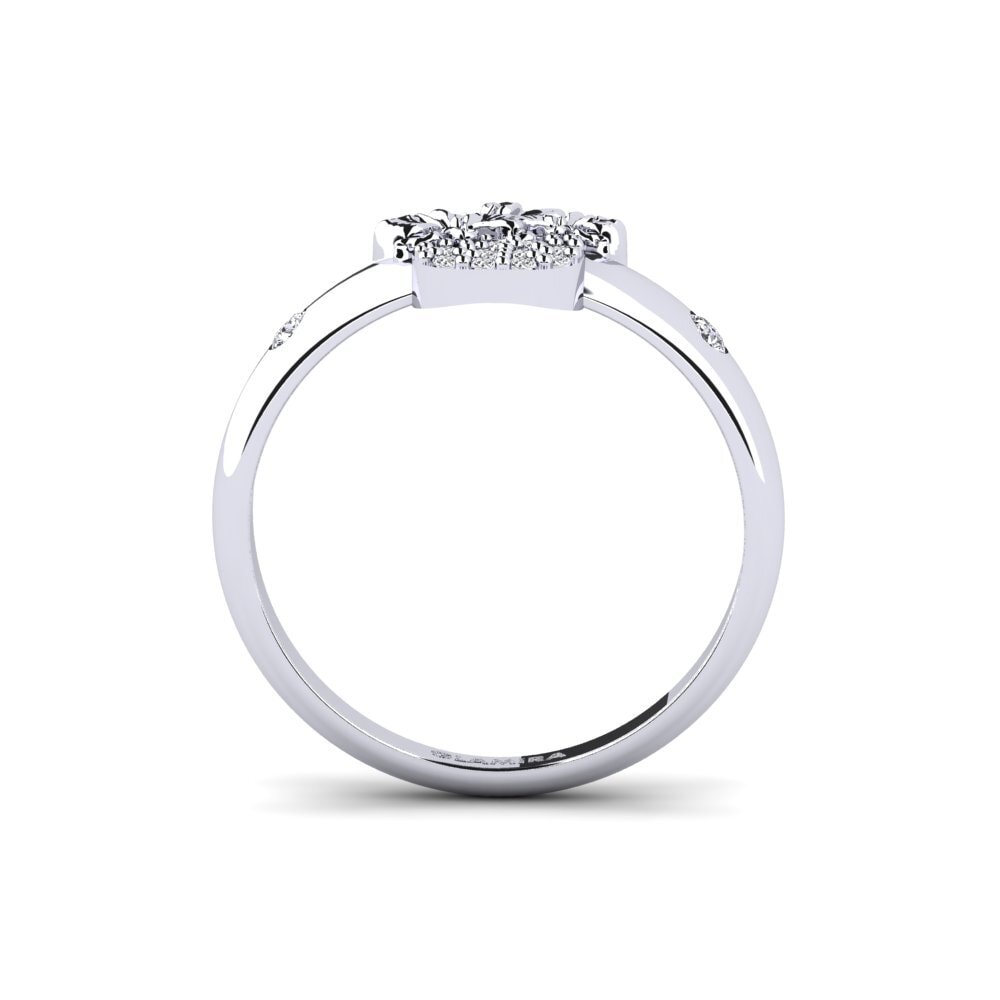 White Silver Diamond Ring Veloria