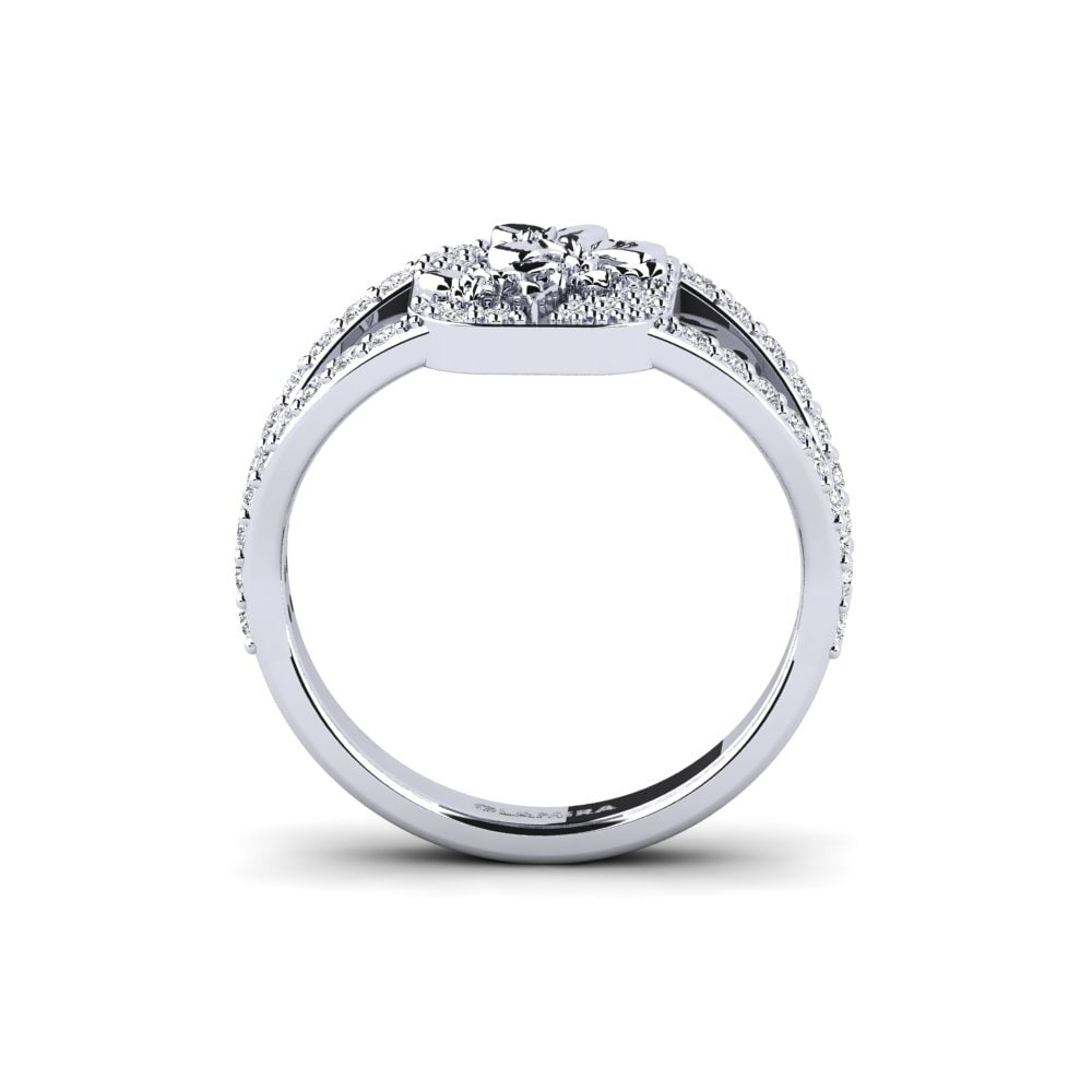 White Silver Diamond Ring Vielle