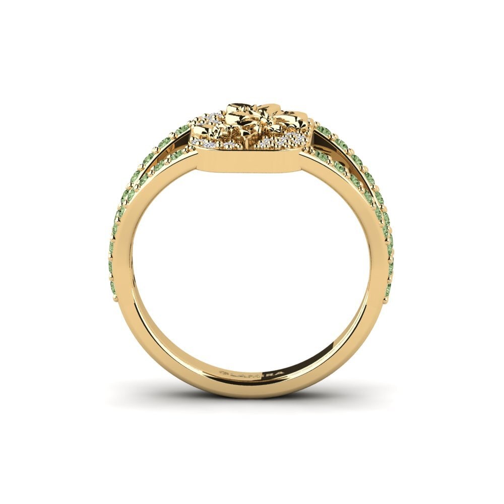 Diamante Verde Anel Vielle