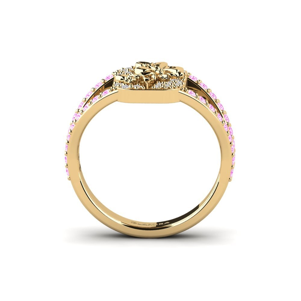 Zafiro Rosado Anillo Vielle