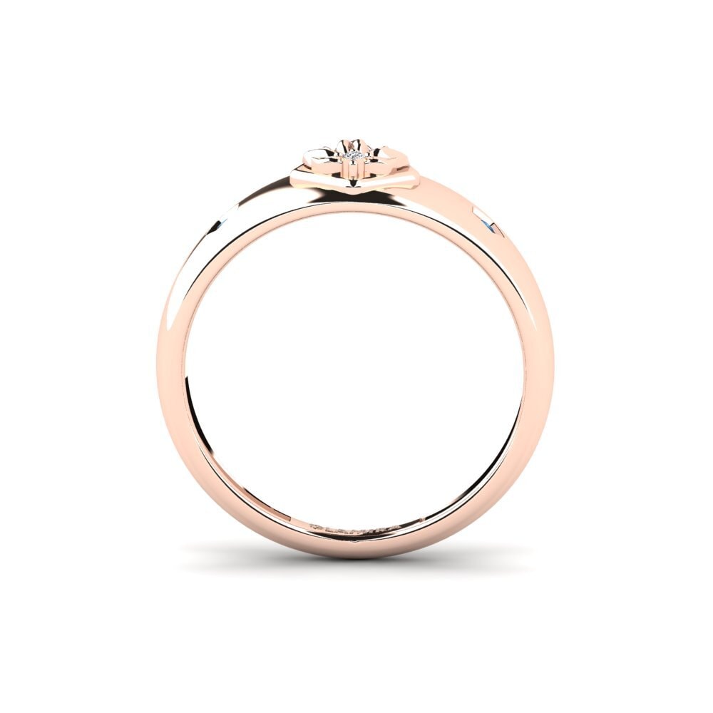 14ct Rose Gold Dark Blue Zirconia Ring Vilsamhet