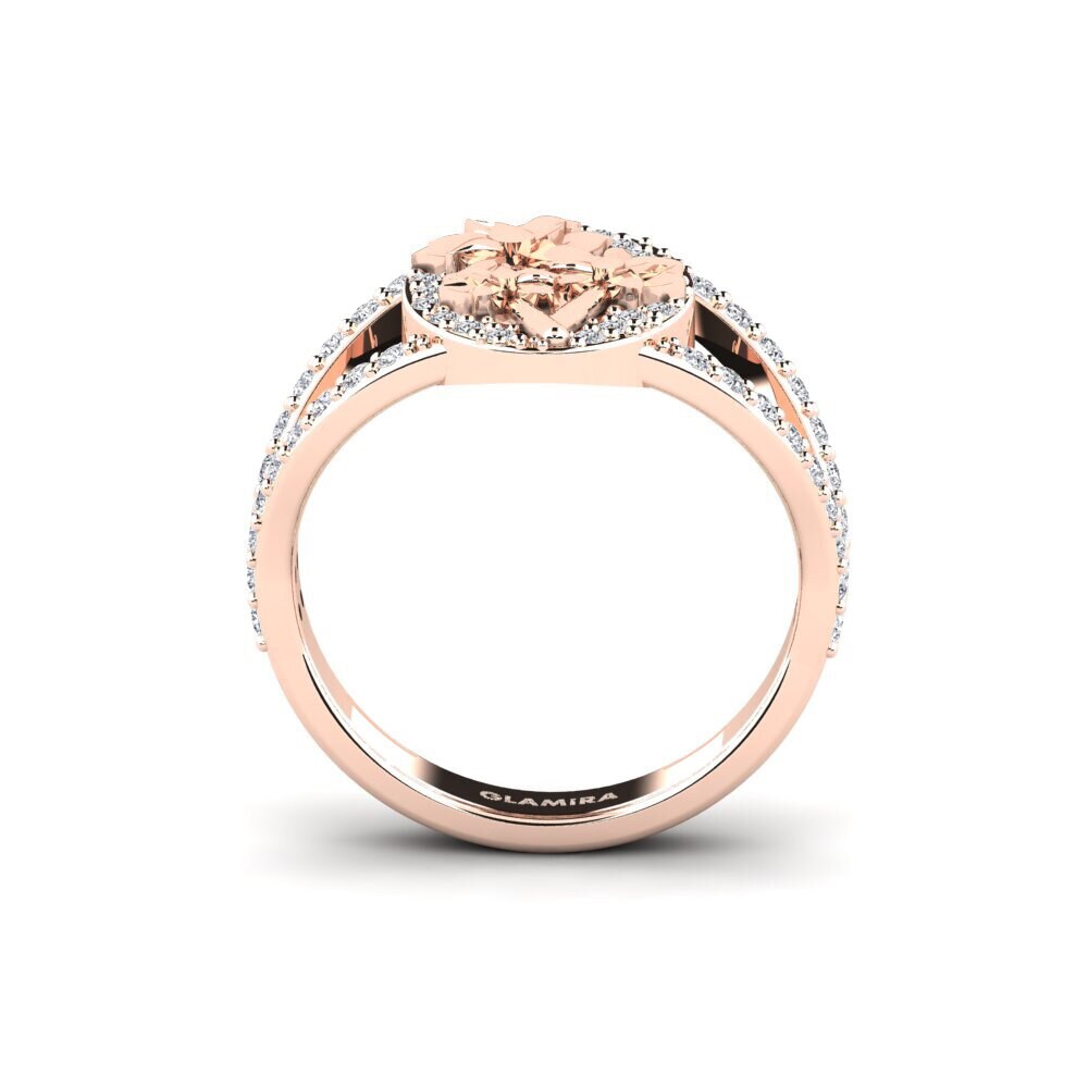 14ct Rose Gold Diamond Ring Alpia