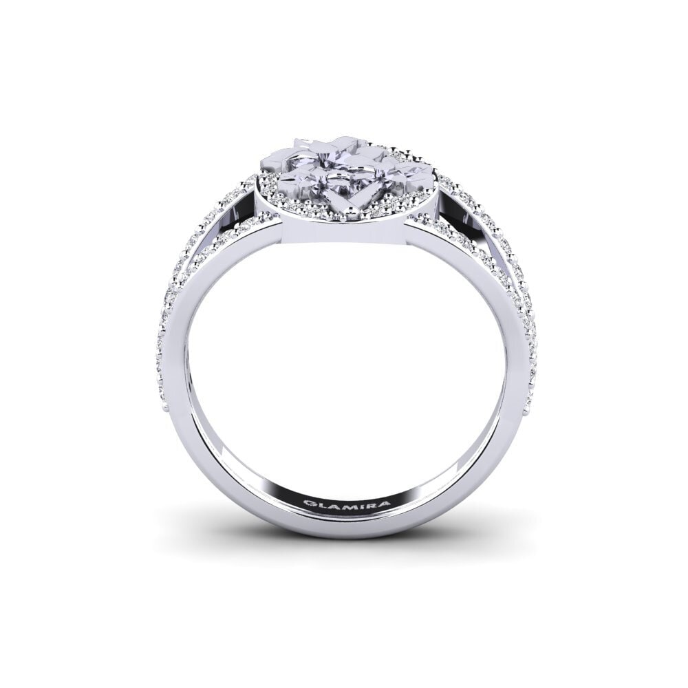 14k Oro Blanco Anillo Alpia