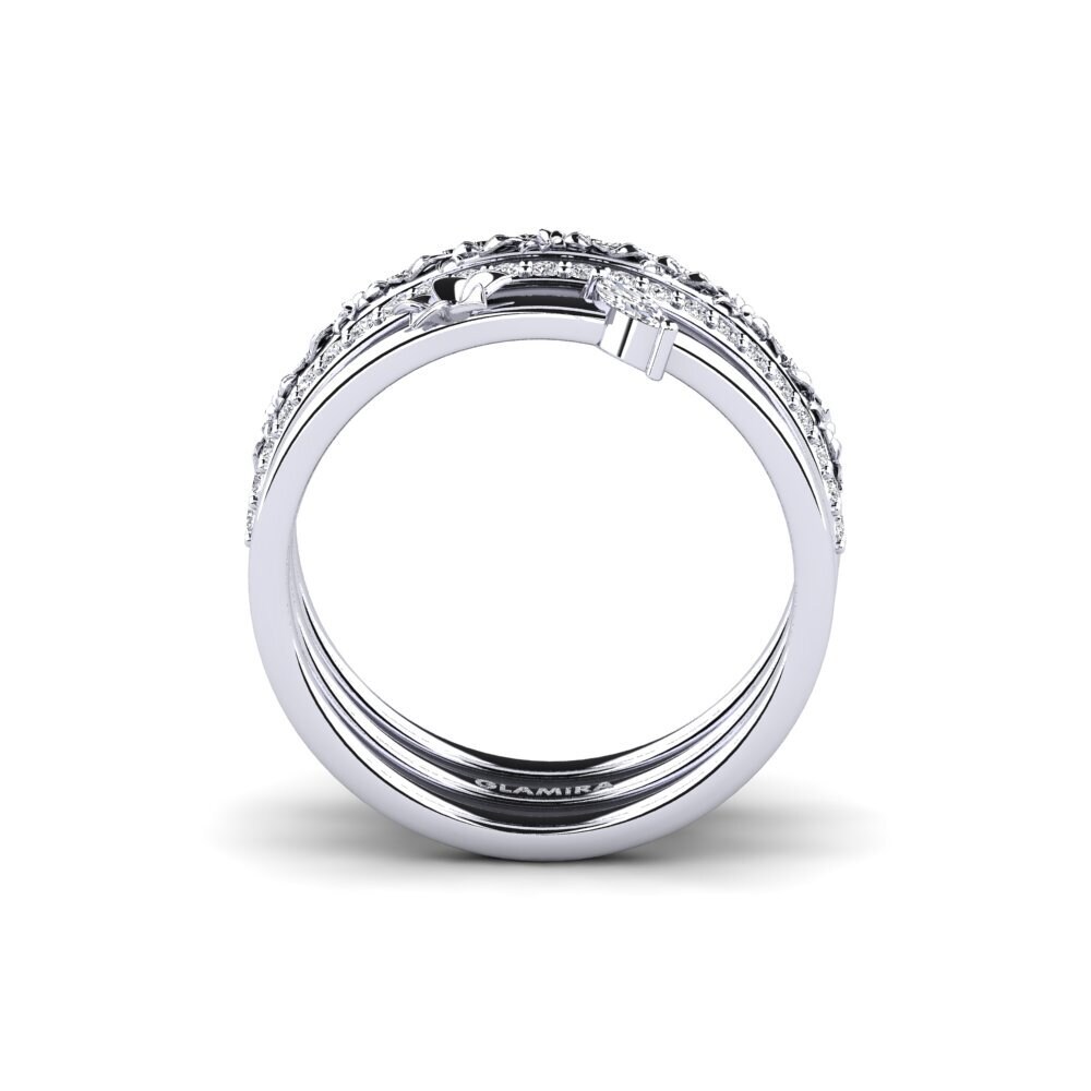 White Silver Diamond Ring Bleecker - SET