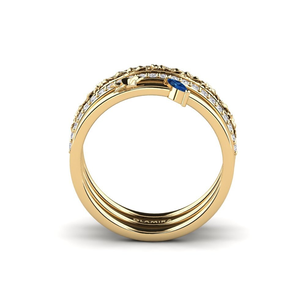 Dark Blue Zirconia Ring Bleecker - SET