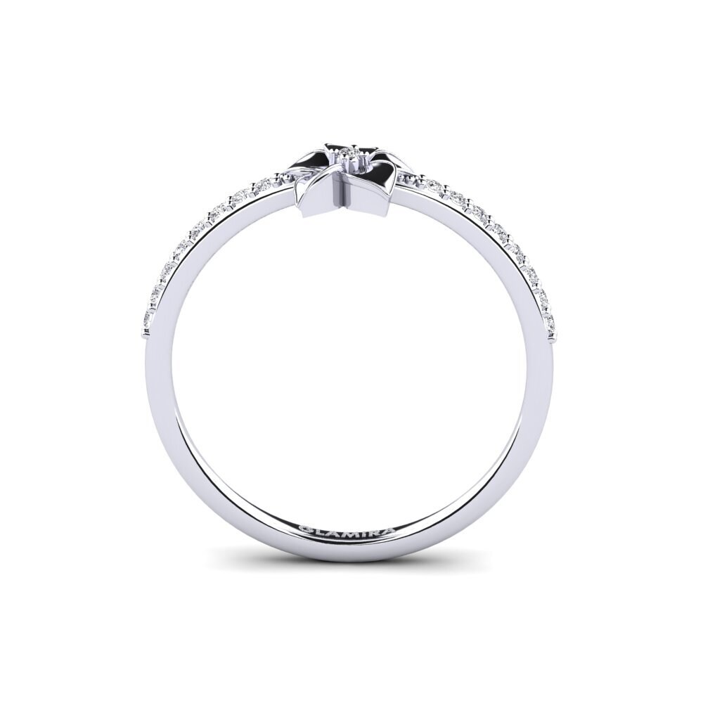 White Silver Diamond Ring Bloomony
